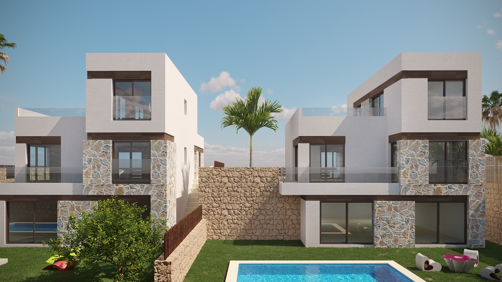 Render Villa Talaia open basement Montemar exclusieve villa’s met zeezicht en privézwembad in Finestrat aan de Costa Blanca